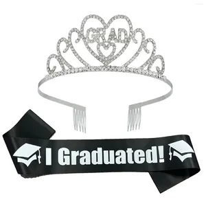 Set di abbigliamento Decorazioni di laurea Classe di 2024 Sash glitter blu Nero Congratulazioni Provvigioni della decorazione della festa favorisce regali
