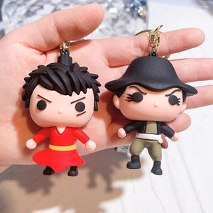 Party Supplies One Piece Pirate Logo Keychain Classic Anime Collection Luffy Zoro Sanji Figures Pvc Pendant Key Chain Bag Wholesale