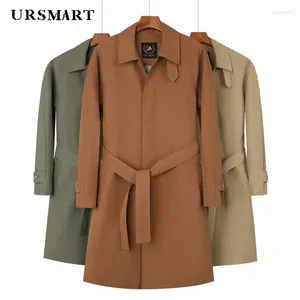 Men's Trench Coats Loose Windbreaker Medium And Long Length Single Breasted British Version Thickened Warm Handsome Coat