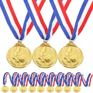 12 Pcs Football Cup Medal Award Medals Awards Student Delicate Party Gifts Soccer Metals Zinc Alloy Creative 240520