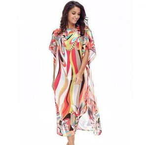 Beach Dress Kaftan Pareo Sarongs Sexy CoverUp Chiffon Bikini Swimwear Tunic Swimsuit Bathing Suit Cover Ups Robe De Plage Q9717982148