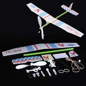 Flygplan Modle Knight Light Rubber Belt Powered Aircraft Glider Model Competition Kit Aircraft Model Education Toy Chirsmas Childrens Gift