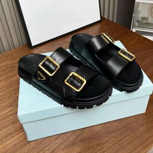 Designer Patent sandals Fashion Women Soft padded nappa leather sabots Rubber nappa outdoors Casual Triangle mark platform Beach sandal Size 35-42 5.17 02