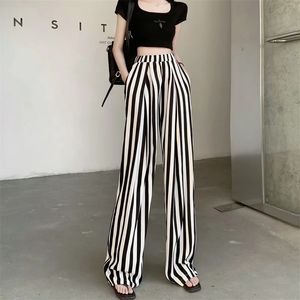 Pantaloni da carico larghi a strisce da donna Vintage y2k harajuku estetico per le vaschette di strada per pantaloni larghi