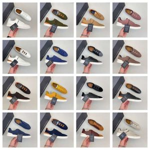 Designerskor Kvalitet Mens Zegna Shoes Business Casual Social Wedding Party Läder Lätt chunky sneakers Formella tränare med ruta 38 ~ 45