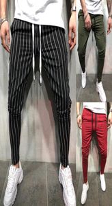 Männer gestreifte Freizeithosen Schlanker fit dünne geradlinige Bein städtische Hosen Jogginghosen Schlanke Fit Hosen Jogger Jogginghose Striped1237872