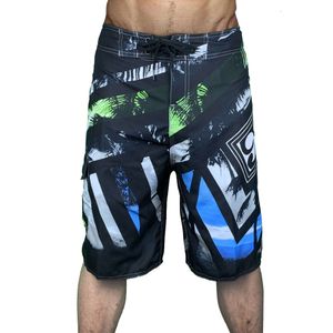 Summer Quick Drying Beach Coconut Tree Print Men's Casual Split Loose Shorts Surfing Pants M520 32