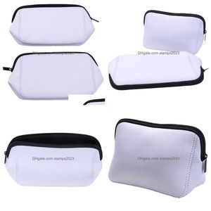 Boxesbag per pranzo UPS Sublimation Neoprene Storage Borse vuoto Donne fai da te borse cosmetiche impermeabili con cerniera per Adts Kids 1025 dhwon