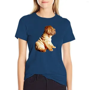 Women's Polos Shar Pei Cute Puppy Dog T-shirt Lady Clothes Summer Tops Aesthetic Plus Size T Shirts For Women Loose Fit