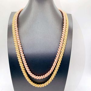 halsband med guldpläterad repkedja Moissanite smycken
