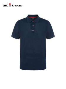 Polos Letni Kiton Bawełniany niebieski i czarny tenisowy koszulka z krótkim rękawem
