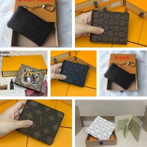 2024 Designer oryginalny portfel skórzany mężczyźni Kobiety Krótka torebka Karta mody Uchwyt kieszonkowy Bag Luksusowe sprzężenie torebki paszportowe Portfel Classic