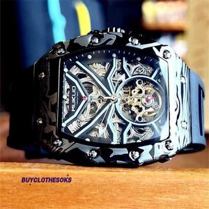 RM Watch Luxury Watch Hollow Watch Men's hela automatiska mekaniska klockutvidgning svänghjul personlig nattlök vattentät klocka w1le