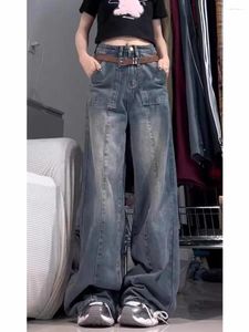 Frauen Jeans übergroße Vintage Harajuku Baggy Denim Hosen ästhetische Y2k breite Cowboyhose Trashy japanische Kleidung im Jahr 2000er Jahre im Jahr 2000er Jahre