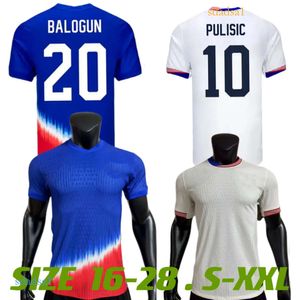 23 24 Pulisic National Soccer Jerseys 2024 2025 USAS США Pepi Balogun Ream Musah Aaronson Reyna Robinson Dest Richards Tillman Football Kids Men Рубашка