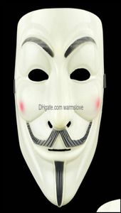 Świąteczne zapasy Home Gardenhalloween Horror Grie Mask Plastic V Vendetta Fl Face Male Street Dance Maski Costume Party Rola CO9479568