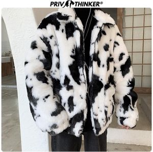 Privathinker 2019 Winter Men Cow Thingen Faux Fur Parka Jacket Male Fashion Loose Warm Coat Male Streetwear WinderbreakESTIZEize Y2729339