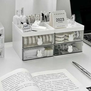 Boxes Storage# Desktop Storage Box Organizer Drawer Type Transparent Acrylic Desk Stationery Hand Account Storage Rack Desk Simple Pen Holder Y24052034BW