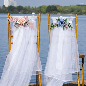 Decorative Flowers Wedding Chair Flower Decoration Artificial Arrangement For Back Landscaping Decorations