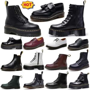 Designer Boots Dr Womens Mens Martenes Boot Ankle Mini Platform Doc Bootsies Yellow Low Top Leather Winter Snow Booties OG 1460 Smooth Oxford Bottom Warm Shoes