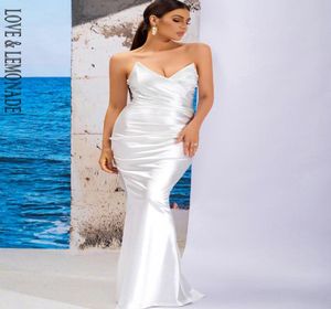 Lovelemonade White Sexy Deep V Neck Tube Top Sleeveless Open Back Slim Party Long Dress LM84045WHITE 2205079706385