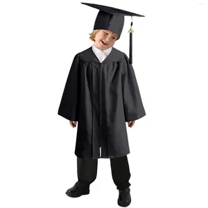 Kläderuppsättningar 2024 Child Graduation Costume Kindergarten Kid Toddler Cap Gown Preschool Festival