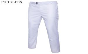 White Slim Fit Straight Dress Pants Men Formal Business Spodni Mężczyzna Płaski z przodu swobodny kombinezon ślubny 2107161337499