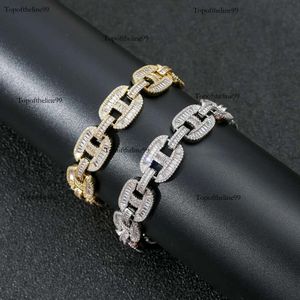 Cuban Link Tennis New Fashion Charm Hip Hop Bling Pig Nose Chain Bracelet with Cubic Zircon Gifts for Men Original edition