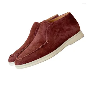 Scarpe casual UNSIX Summer Flat Walk Loafer Scarpetta rotonda Slip sulla punta di piedi su High Top Outdoor Single di qualità Kidsuede Women Men Flats