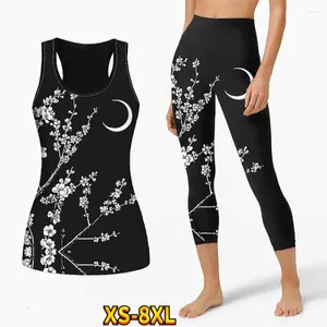 Women's Leggings Fashion Yoga Pants Set Quick Drying Breathable Casual Clothes Running Gym XS-8XL