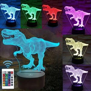 Tischlampen 3D -Nachtlichtlampe mit Fernbedienung 16 Farbwechsel RGB Umgebungslichter für Schlafzimmer Festival Haus hell hell