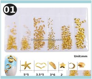 Salone unghie Health Beautyynail Decorazioni artistiche dapai sottili aessories guscio estivo borchie miscele 3d fai -da -te metallo cavo gold7290988