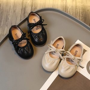 Девочки Flats Shoes Fashion Childrens Retro Bows