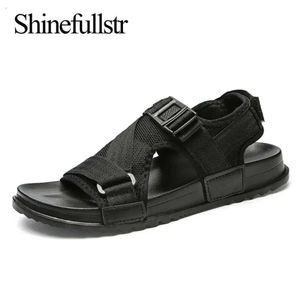 Plus Size Men 271 Sandals 2019 Summer Light Sandalias Shoes Hombre Casual Flat Sandles Mens Open Open for Black Gray 087 S