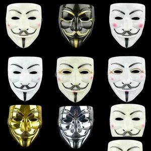 Festmasker ups cosplay halloween för vendetta mask anonym kille fawkes fancy adt costume tillbehör droppleverans hem trädgård festlig dhz0b