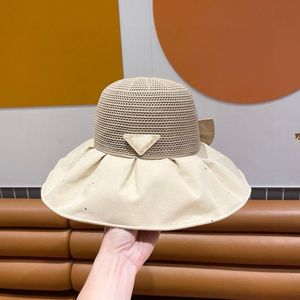 European luxury travel color glue fisherman hat mesh bow sunscreen visor new sun hat