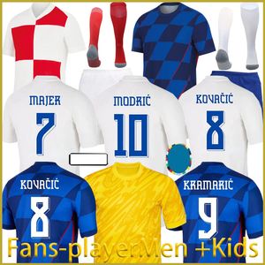 24 Euro Cup Nuova Croazia Soccer Jersey 2025 Modric Croatie National Team Shirt da calcio Kit Kit Kit Set Home Away Away Blue Player Uniform Kovacic Pasalic Perisic