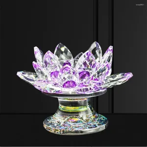 Świecowe uchwyty 110 mm feng shui kwarc kryształ lotosu rzemieślnicze rzemieślniki szklane ozdoby do papieru figurki domowe przyjęcie weselne prezent