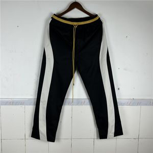 2024SS Men calça High Street Casual Hip Hop Black Troushers Black Real Fotos