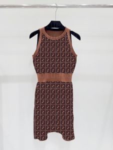 24 Women's Knitted Dress Retro Flower Waist Knitted Sleeveless Dress 518