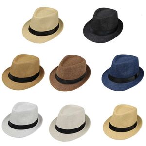 Nuovi bambini bambini Summer Beach Straw Jazz Panama Hat Cap Capo Cappelli da esterno Cappelli traspiranti Girls Boys Sunhat L2405 L2405