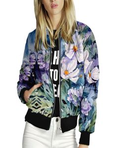 Women039s Jackets Women Floral Printed Ladies Zipper Up Bomber Outwear Spring Autumn Long Sleeve Short Thin Slim Casual Street 5488539