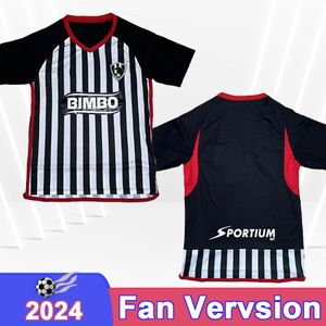 2024 Club de Cuervos Maglie di calcio maschile Sanjuan Viniegra Bravo Tamayo Casa di camicie da calcio bianco Nero Sleeve Sinformi per adulti