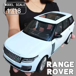 Diecast Model Cars 1 18 Land Rover Range Rover Off-Road Pojazd dźwięk Prezenty dla dzieci obecnych z metalowym metalowym samochodem Y240520GTFX