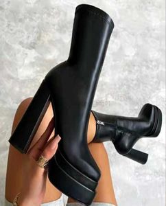 Boots Motorcycle Women Women Platform أزياء عالية الجودة النساء الفاخرة 039s أحذية بيضاء سوبر الكعب zip العلامة التجارية الجديدة زائد الحجم Y28808922