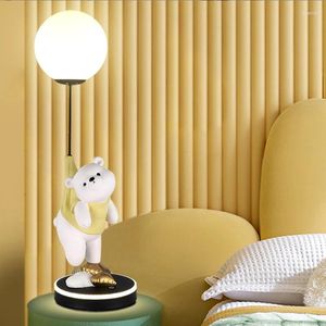 Lâmpadas de mesa Lâmpada de urso polar europeu nórdico Creative Sculpture's Quarto de quarto de cama com toque Dimmable Niight Light