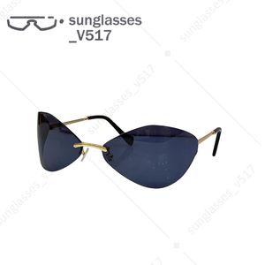 designer sunglasses rhombic sunglasses rimless glasses Light contour Curved lens design aesthetic sunglasses metal thin leg Light and comfortable goggles M91AV