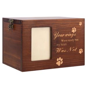 Natural Wood Pet Urn Casket Dog Cat Cremation Små djur Ashes Holder Keepsake Funerary Memorial Box Storage Gift Fall 240520