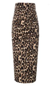 Skirts Women Leopard Pattern Pencil Skirt Ladies Ruched Front Vintage Hipswrapped Bodycon Sexy Offic Lady Midlength Skirt15317746