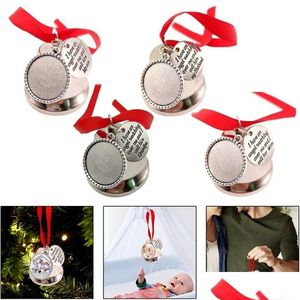 Decorações de Natal UpS Pingente de Árvore Sublimação Love Bell Pingents Decor Car Carro